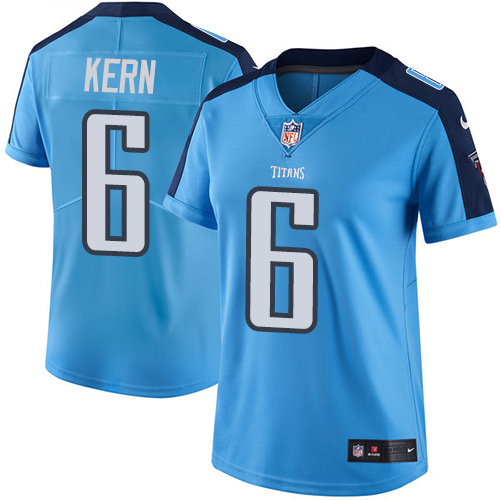 Nike Titans #6 Brett Kern Light Blue Women's Stitched NFL Limited Rush Jersey - Click Image to Close